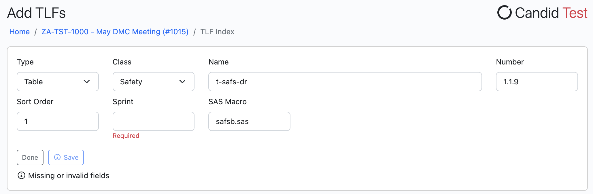 TFL Add Form